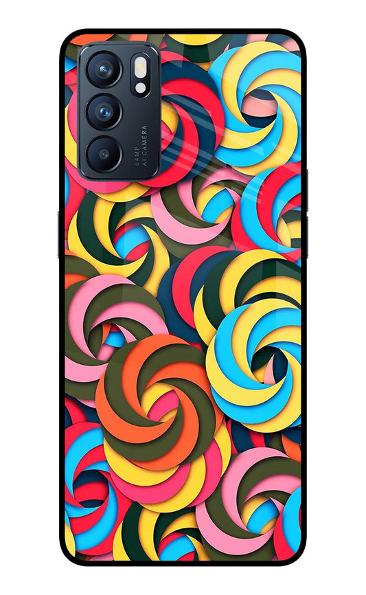 Spiral Pattern Oppo Reno6 5G Glass Case