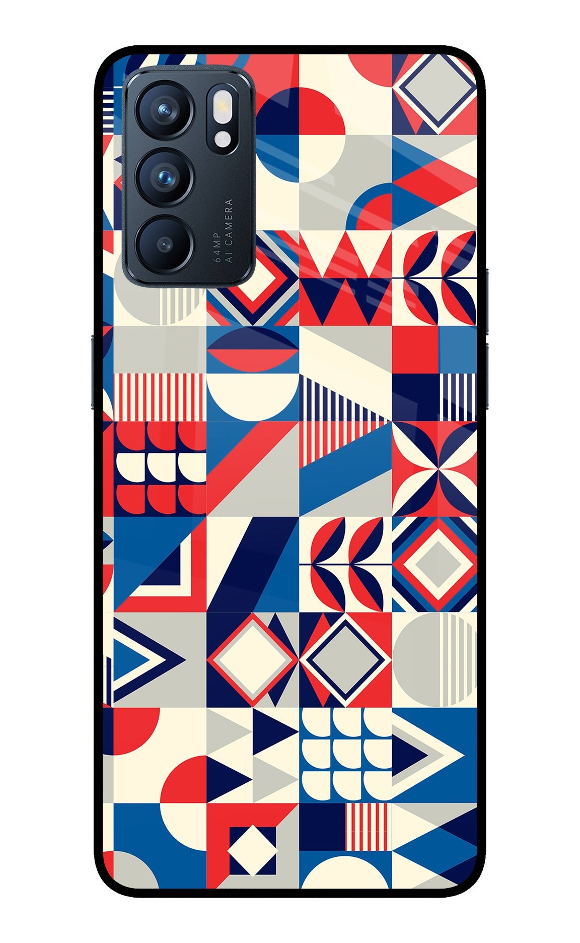 Colorful Pattern Oppo Reno6 5G Back Cover