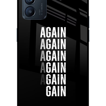 Again Again Gain Oppo Reno6 5G Glass Case Back Cover by Casekaro