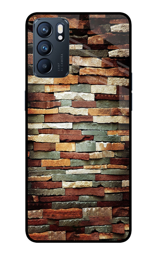 Bricks Pattern Oppo Reno6 5G Glass Case