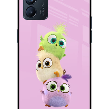 Cute Little Birds Oppo Reno6 5G Glass Case Back Cover by Casekaro