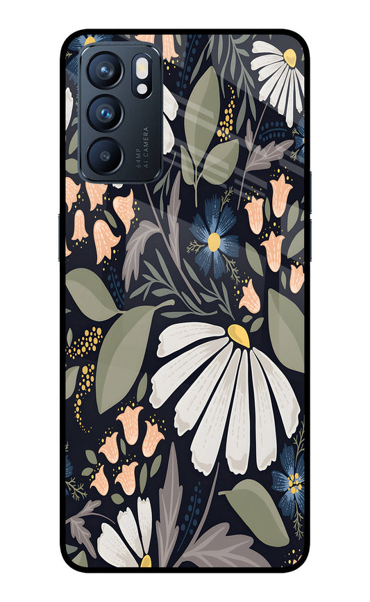 Flowers Art Oppo Reno6 5G Glass Case