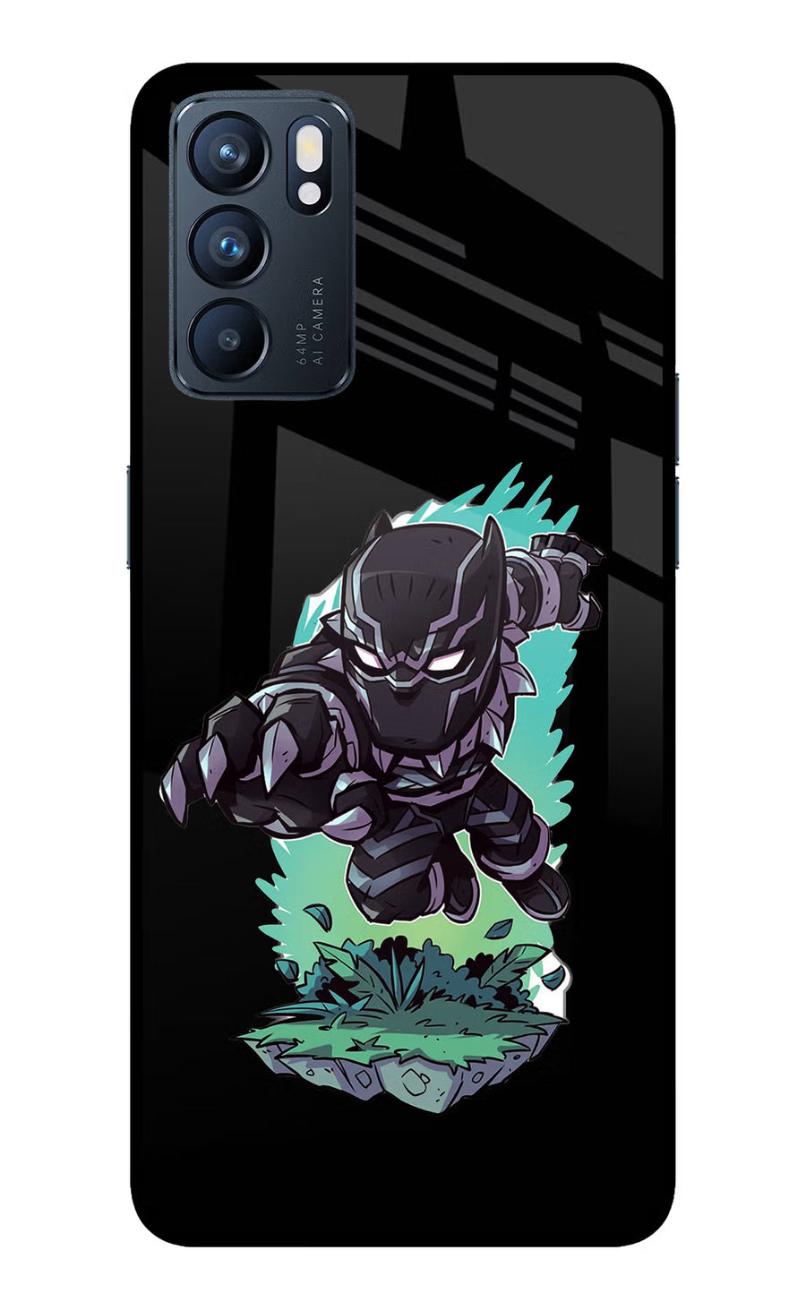 Black Panther Oppo Reno6 5G Back Cover, Glass case