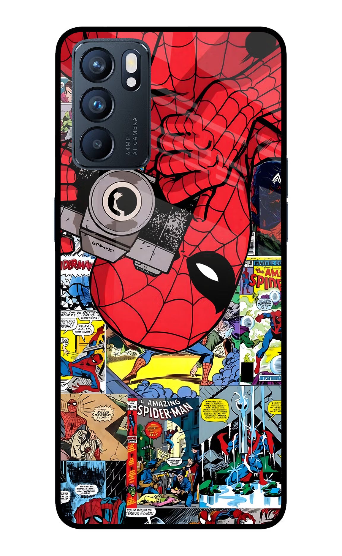 Spider Man Oppo Reno6 5G Glass Case Back Cover by Casekaro