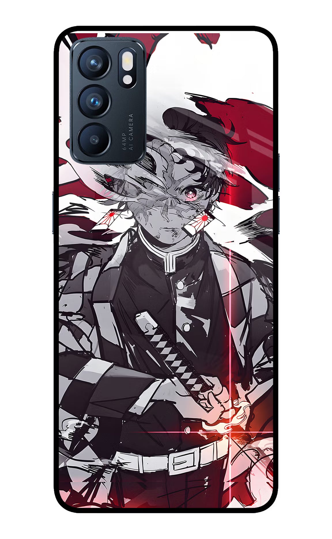 Demon Slayer Oppo Reno6 5G Glass Case Back Cover by Casekaro