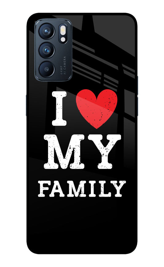 I Love My Family Oppo Reno6 5G Glass Case