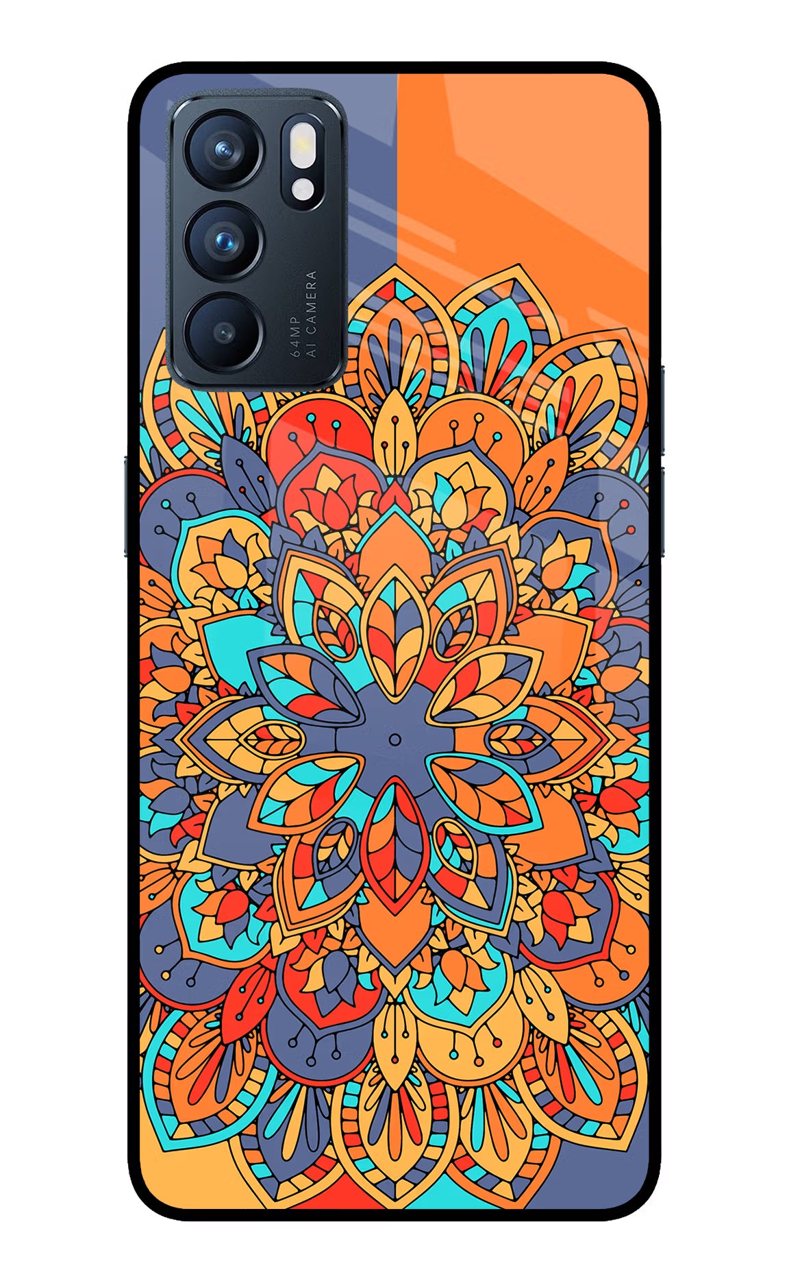 Color Mandala Oppo Reno6 5G Glass Case