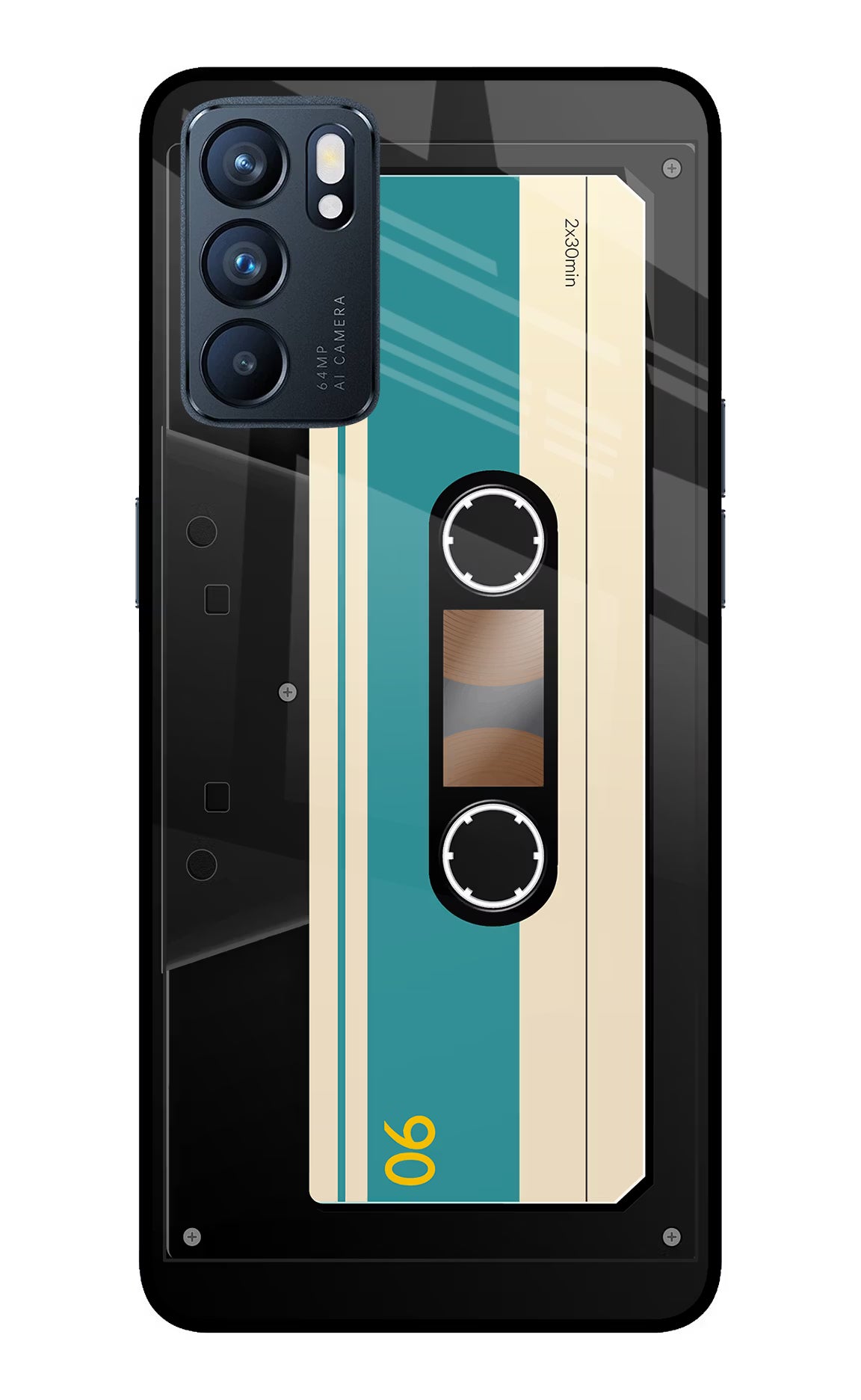 Cassette Oppo Reno6 5G Glass Case Back Cover by Casekaro