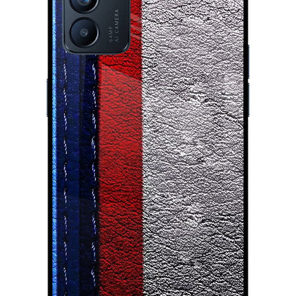 BMW Stripes Oppo Reno6 5G Glass Case Back Cover by Casekaro