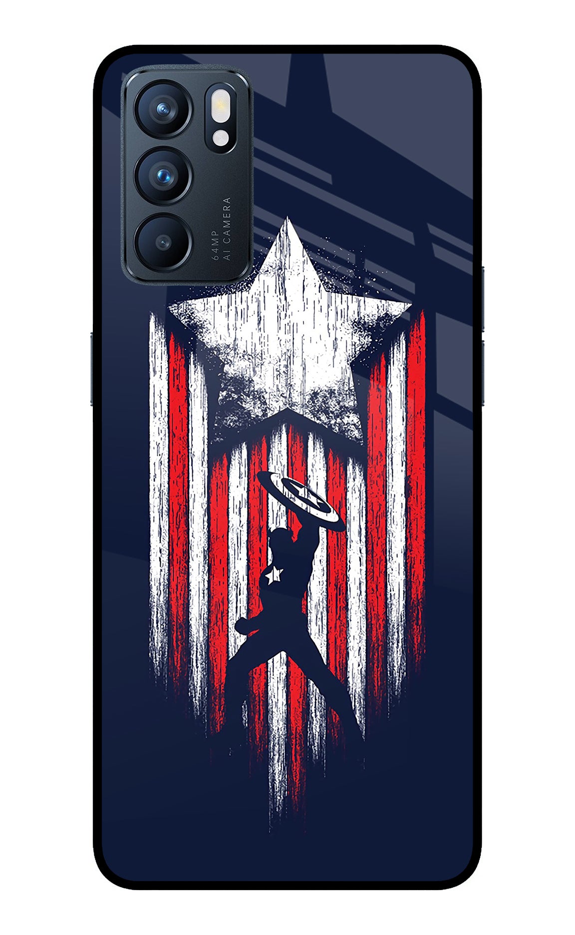 Captain America Marvel Art Oppo Reno6 5G Back Cover