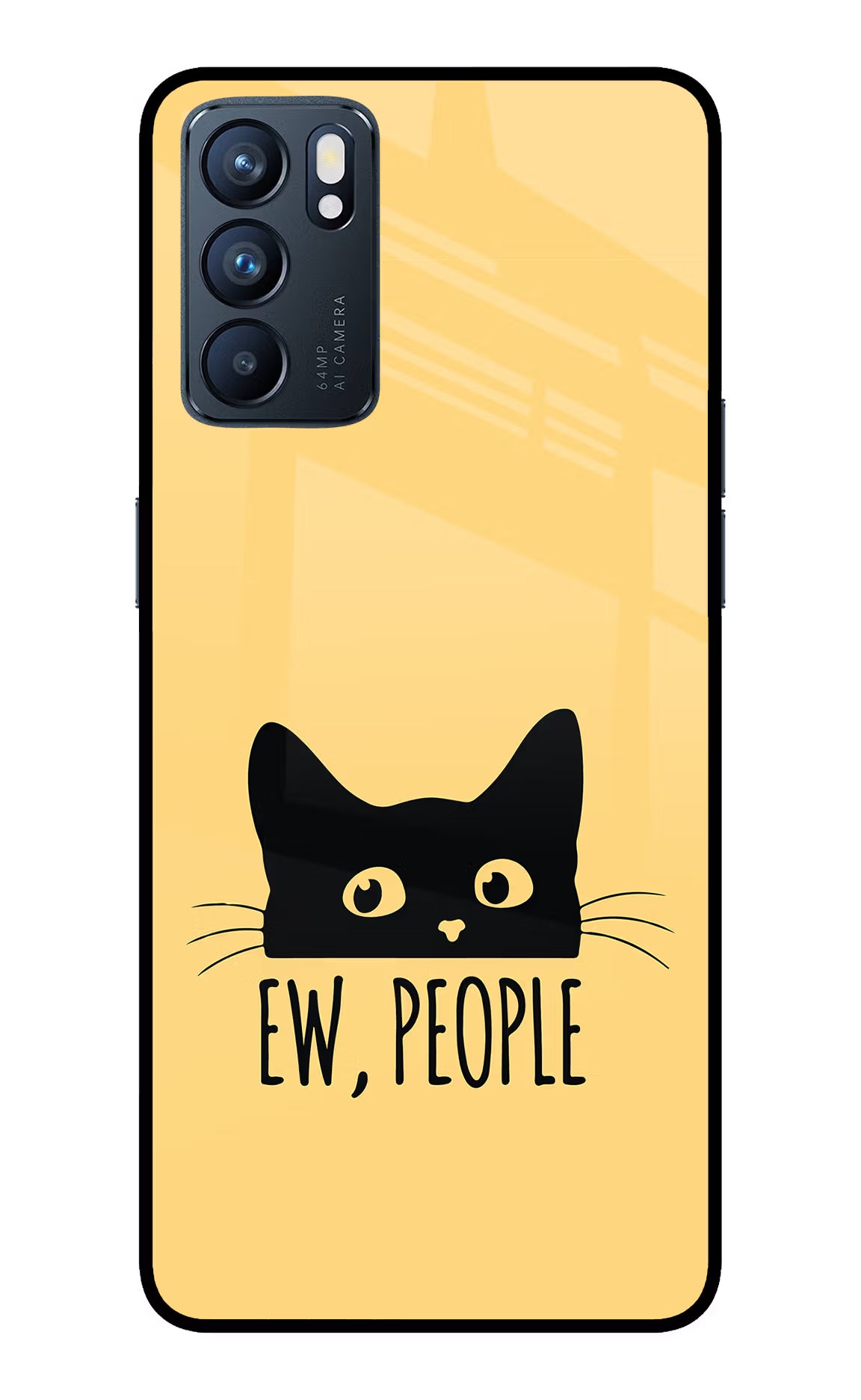 Ew People Catitude Oppo Reno6 5G Glass Case Back Cover by Casekaro