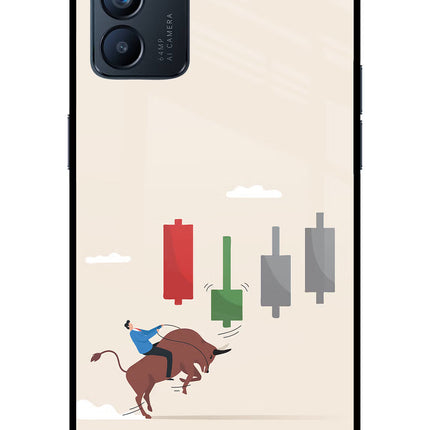 Bull Trading Momentum Oppo Reno6 5G Glass Case Back Cover by Casekaro