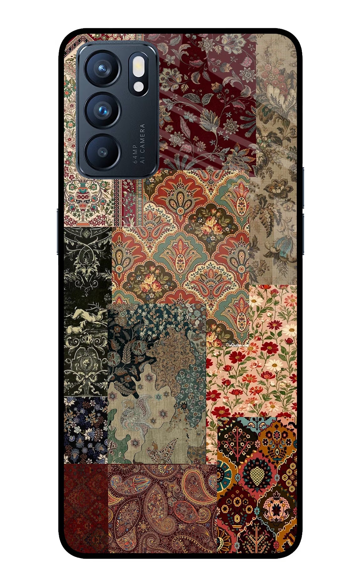 Desi Print Oppo Reno6 5G Glass Case Back Cover by Casekaro