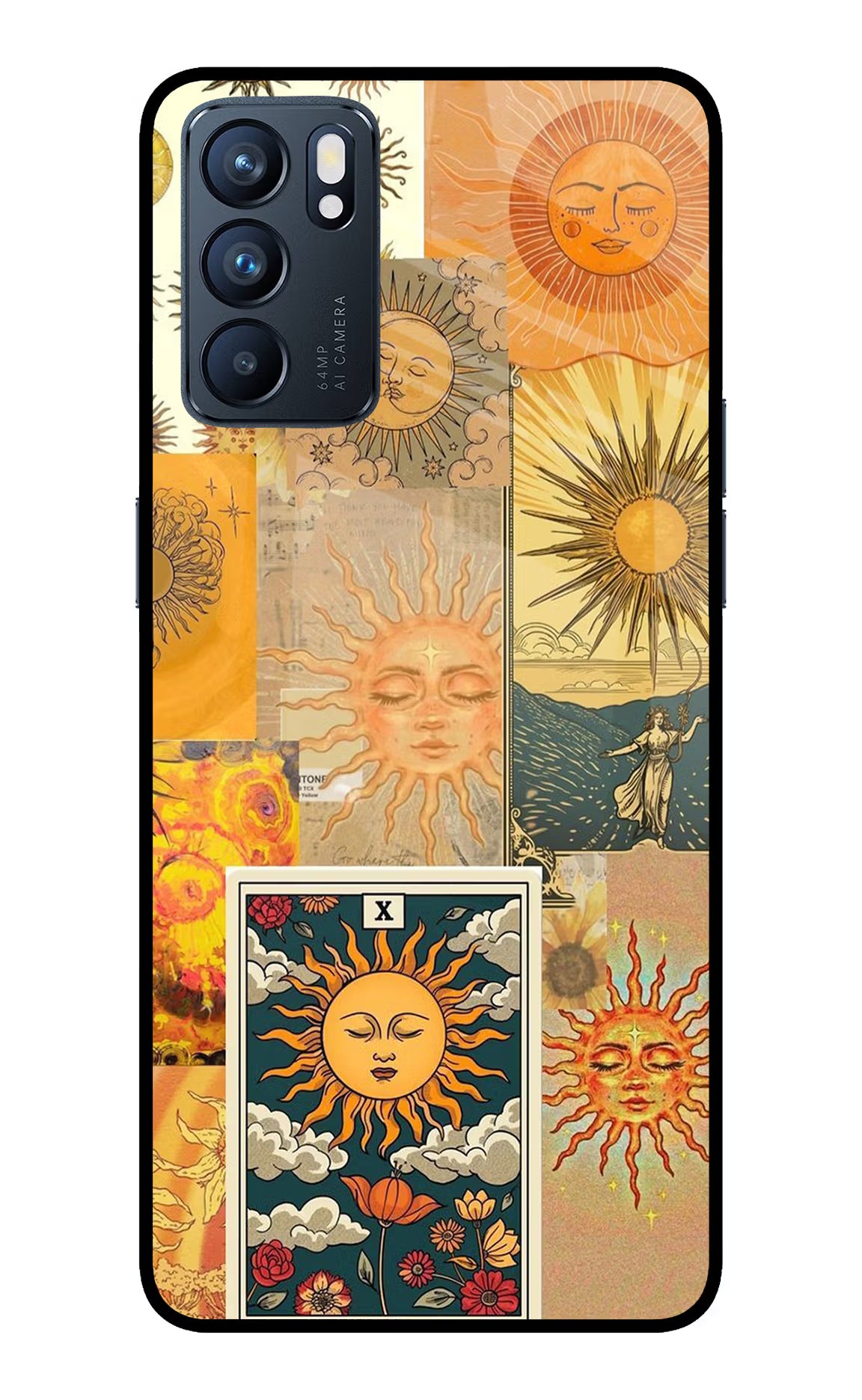 Sun Oppo Reno6 5G Glass Case Back Cover by Casekaro
