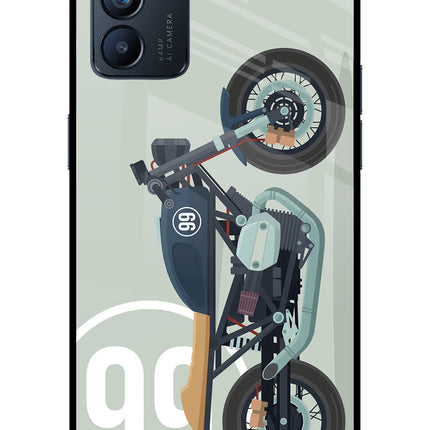 Classic Cafe Racer 99 Oppo Reno6 5G Glass Case Back Cover by Casekaro