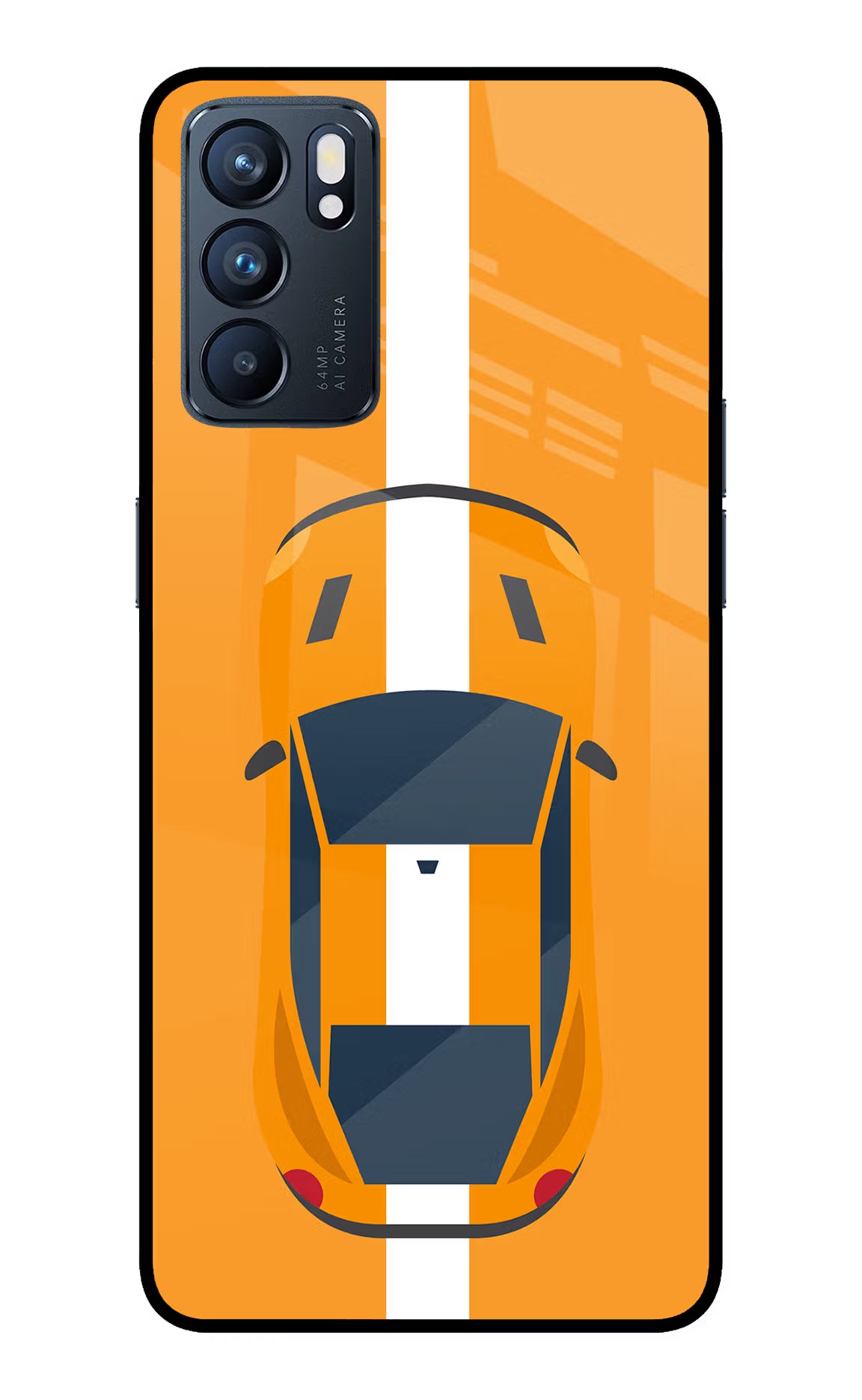 Highway Pursuit Oppo Reno6 5G Glass Case Back Cover by Casekaro