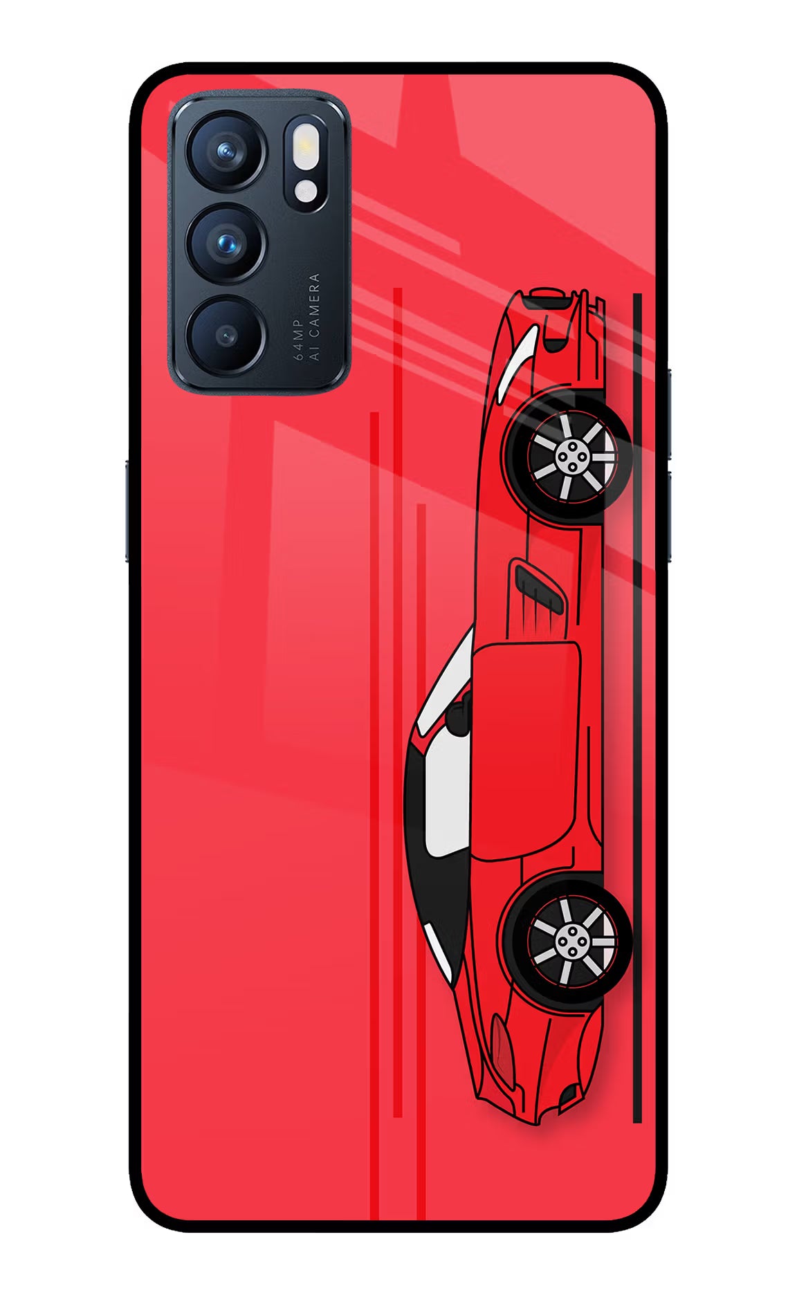 Red Velocity Oppo Reno6 5G Glass Case