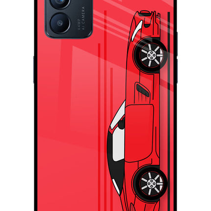 Red Velocity Oppo Reno6 5G Glass Case Back Cover by Casekaro