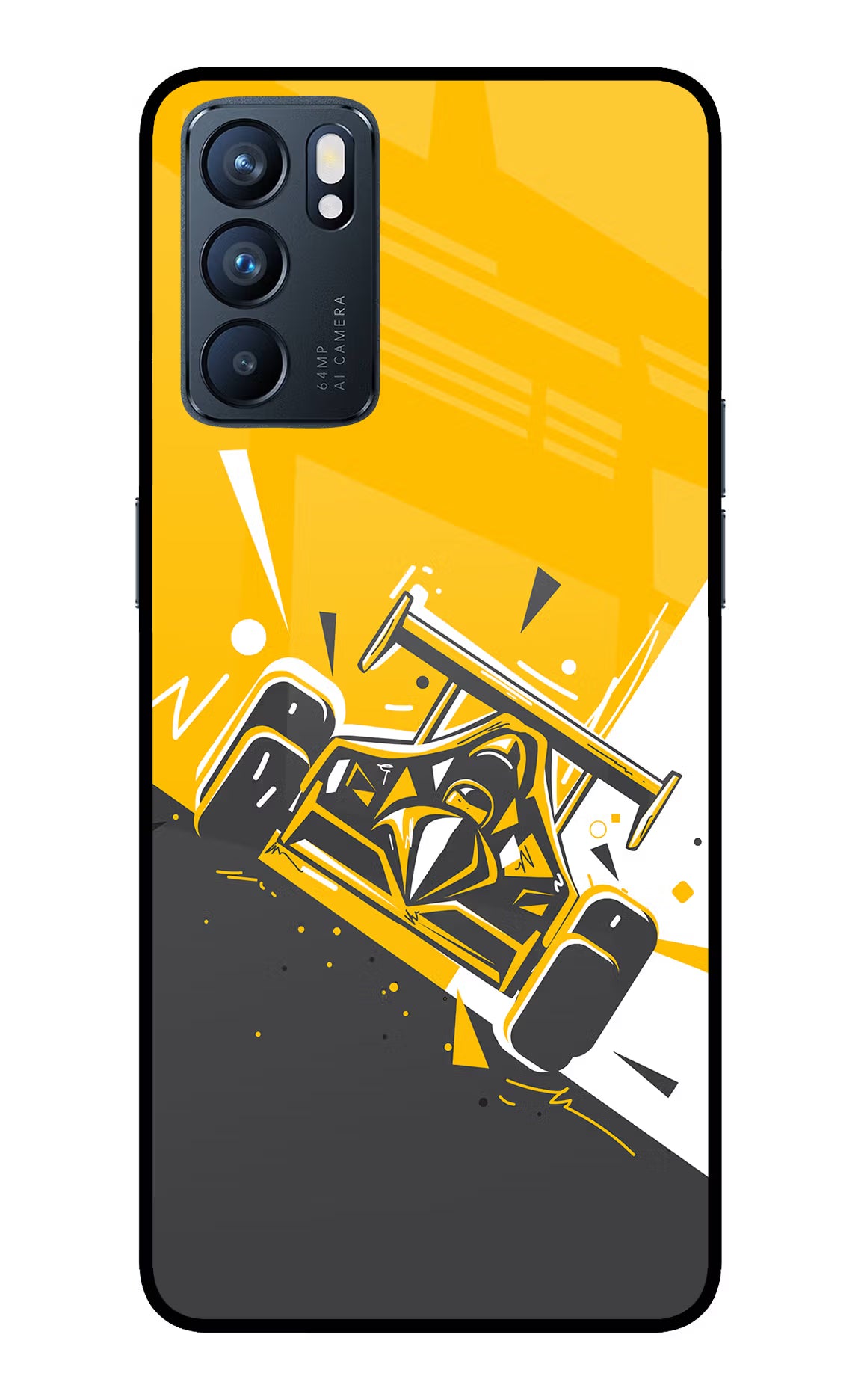 Track King Oppo Reno6 5G Glass Case Back Cover by Casekaro