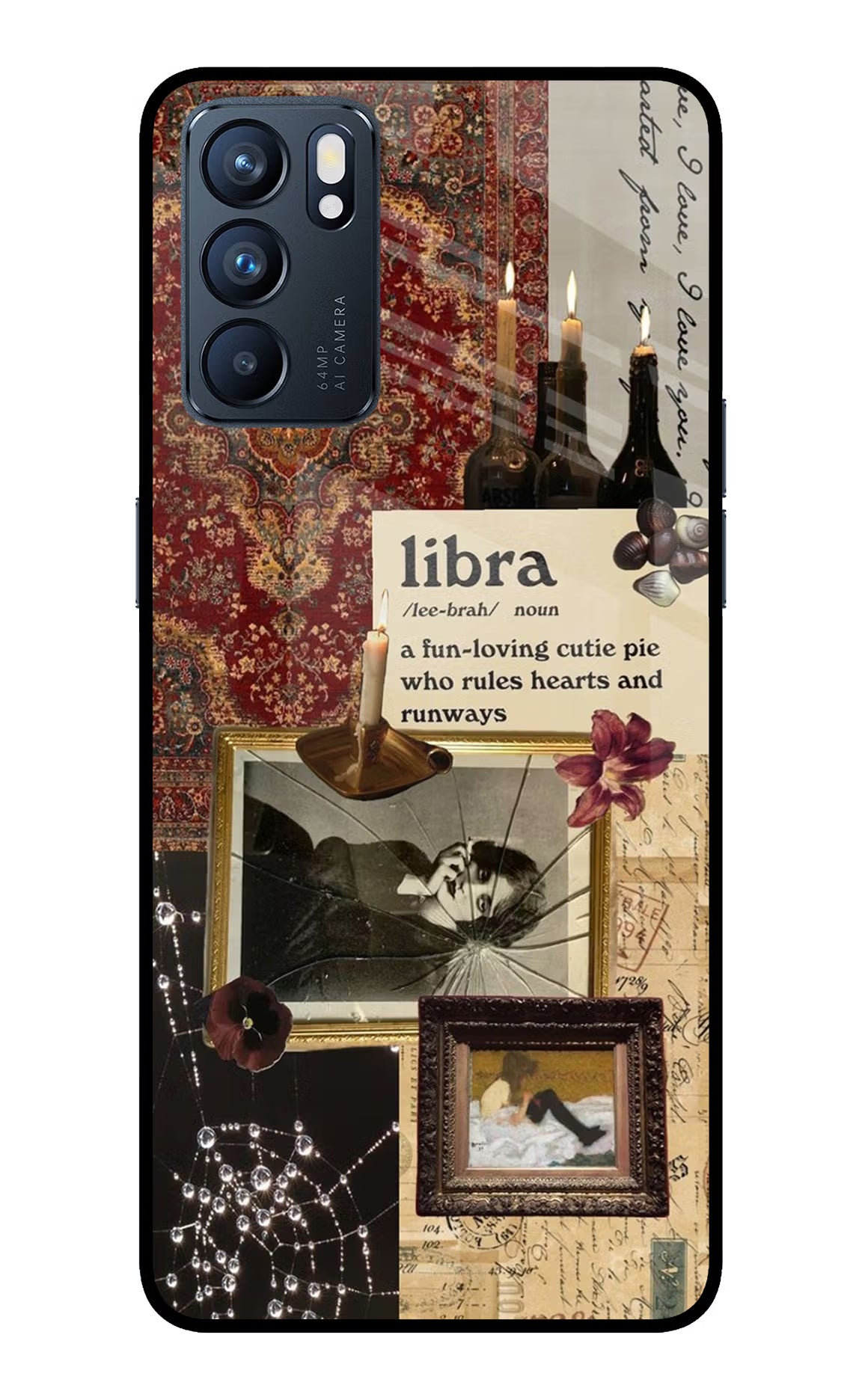 Libra Zodiac Oppo Reno6 5G Glass Case Back Cover by Casekaro