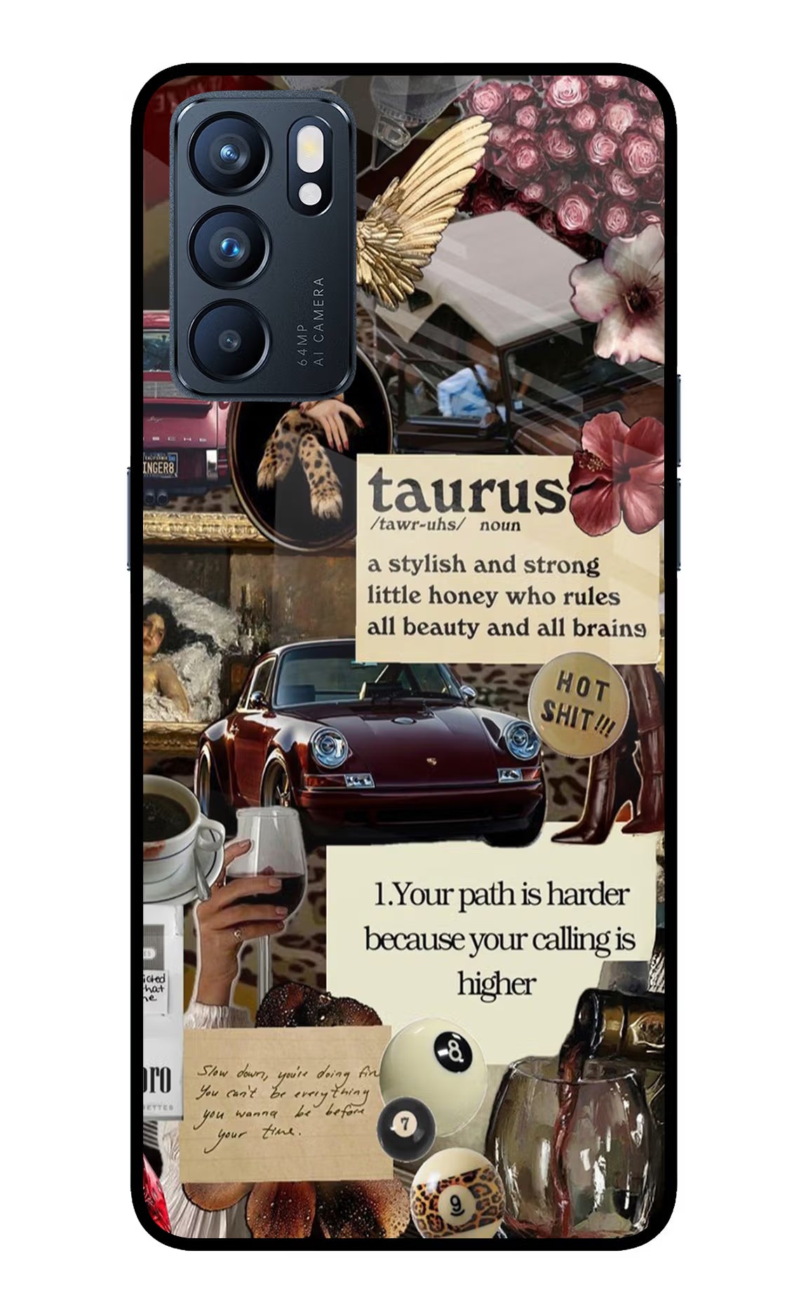 Taurus Zodiac Oppo Reno6 5G Glass Case Back Cover by Casekaro