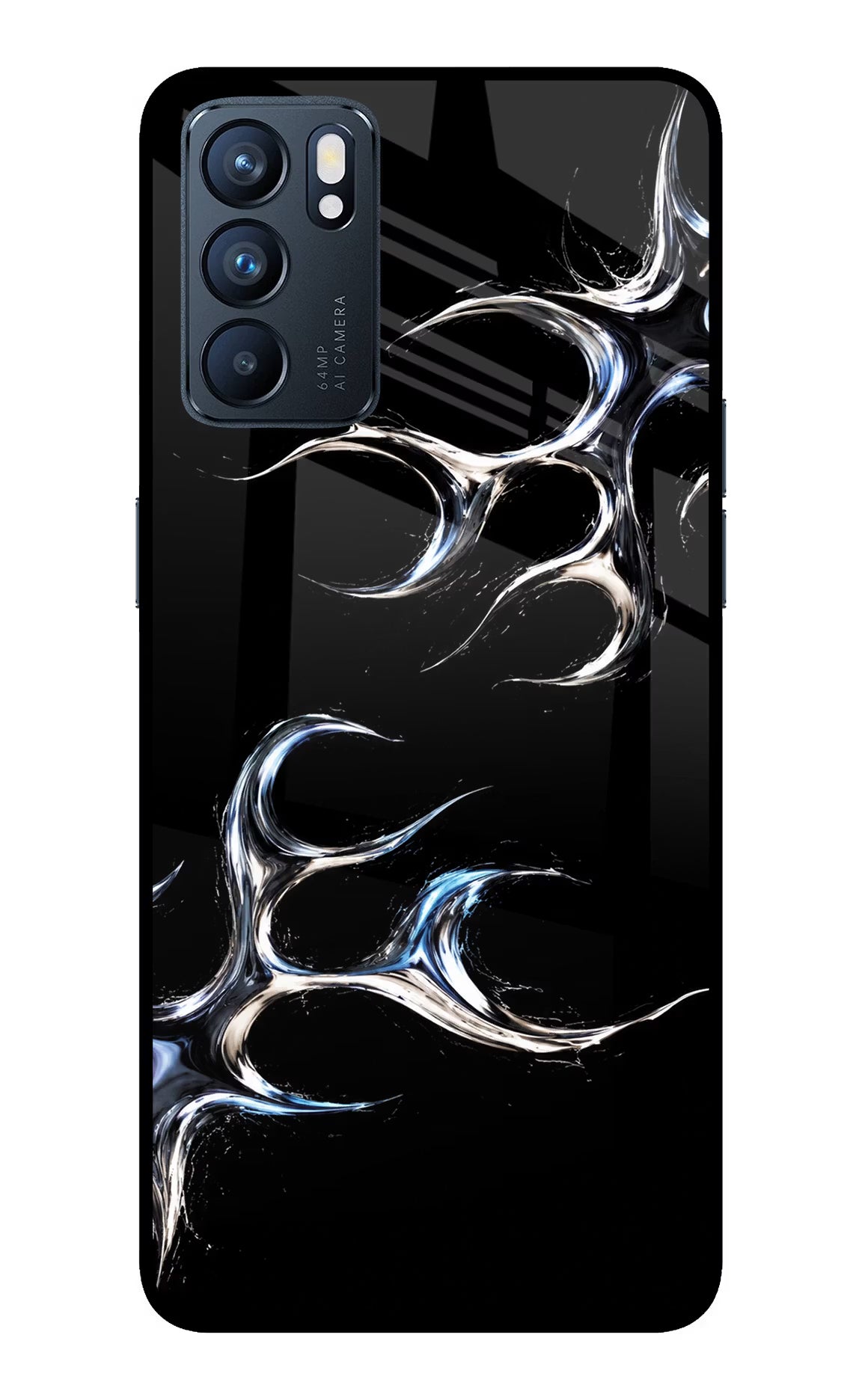 Chrome Tribal Oppo Reno6 5G Glass Case Back Cover by Casekaro