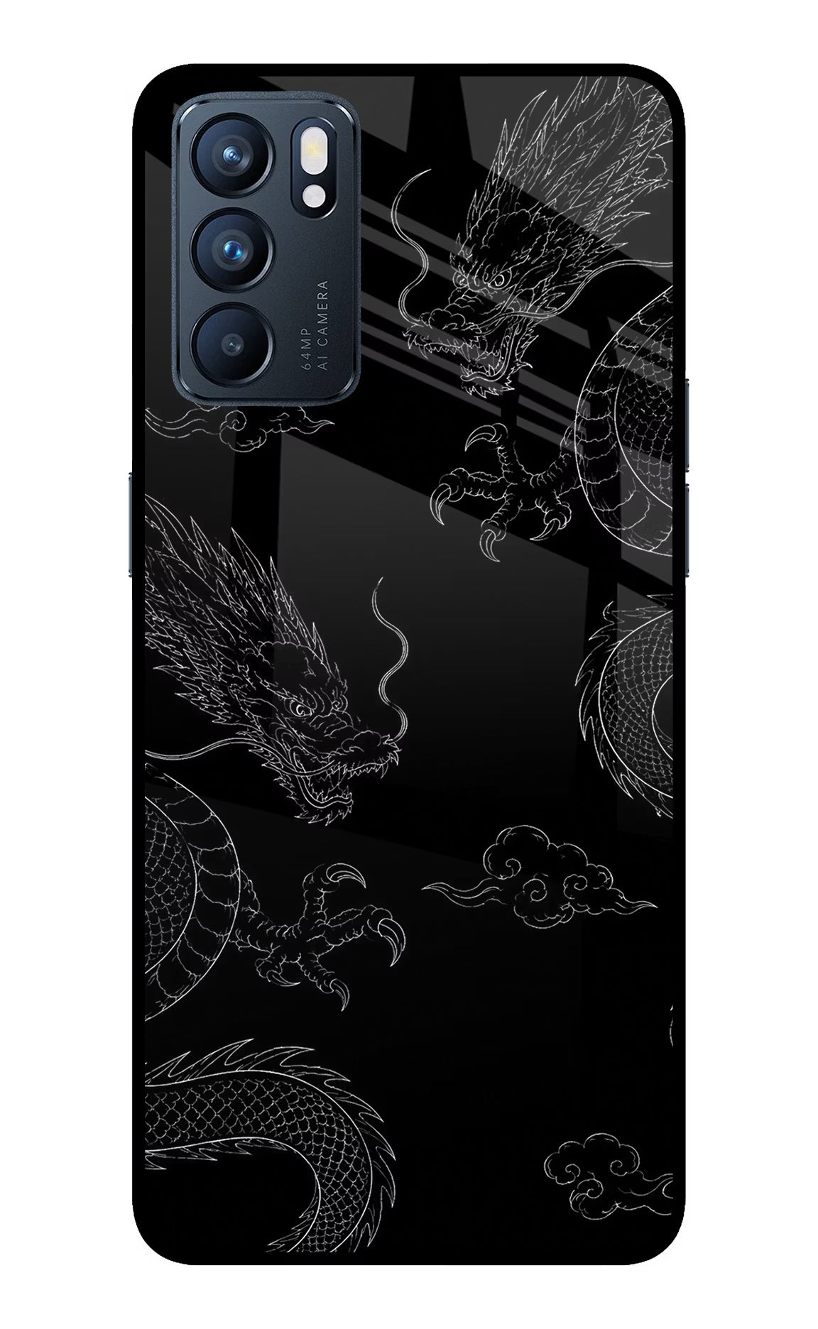 Twin Dragons Oppo Reno6 5G Glass Case