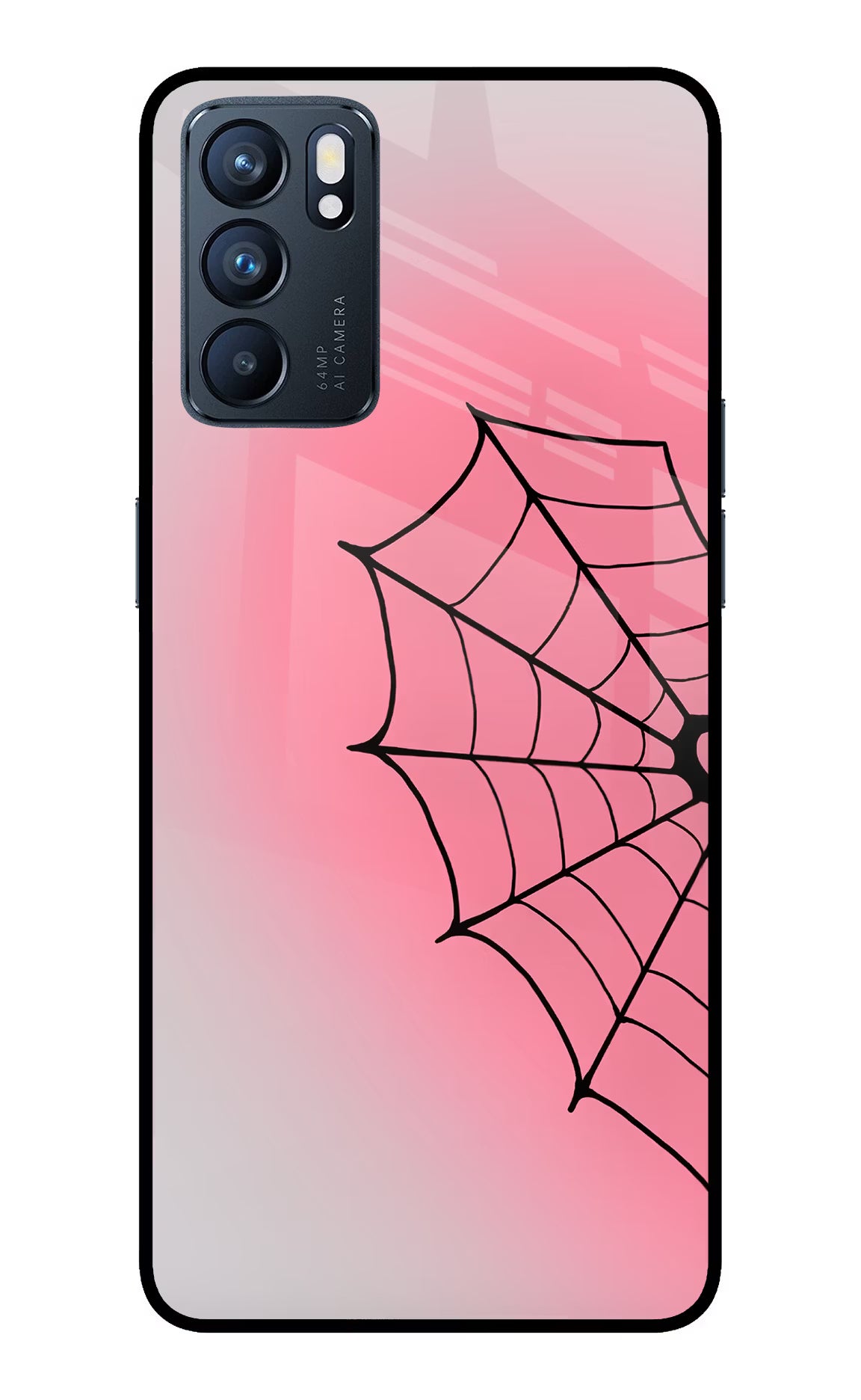 Pink Web Oppo Reno6 5G Glass Case