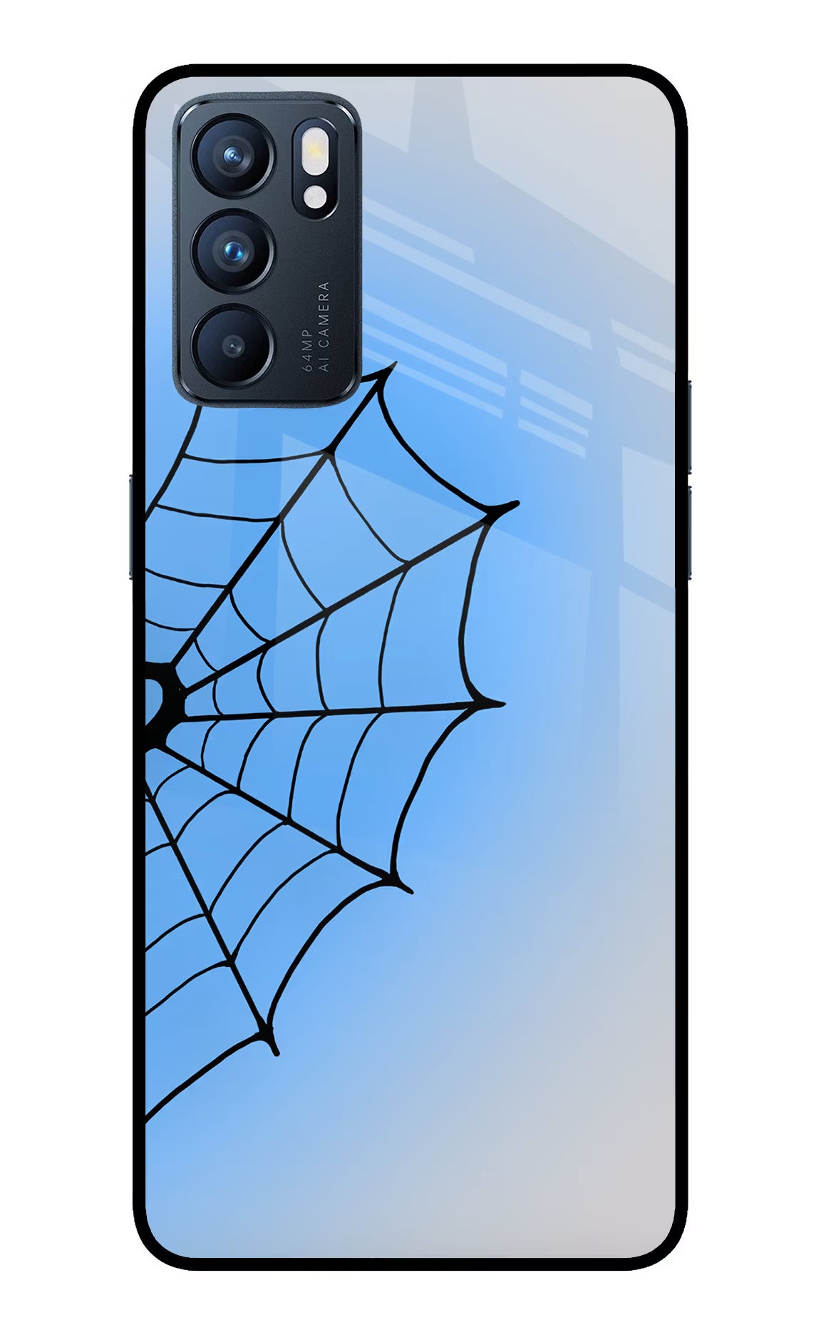 Blue Web Oppo Reno6 5G Glass Case