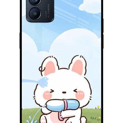 Bunny Treat Oppo Reno6 5G Glass Case Back Cover by Casekaro