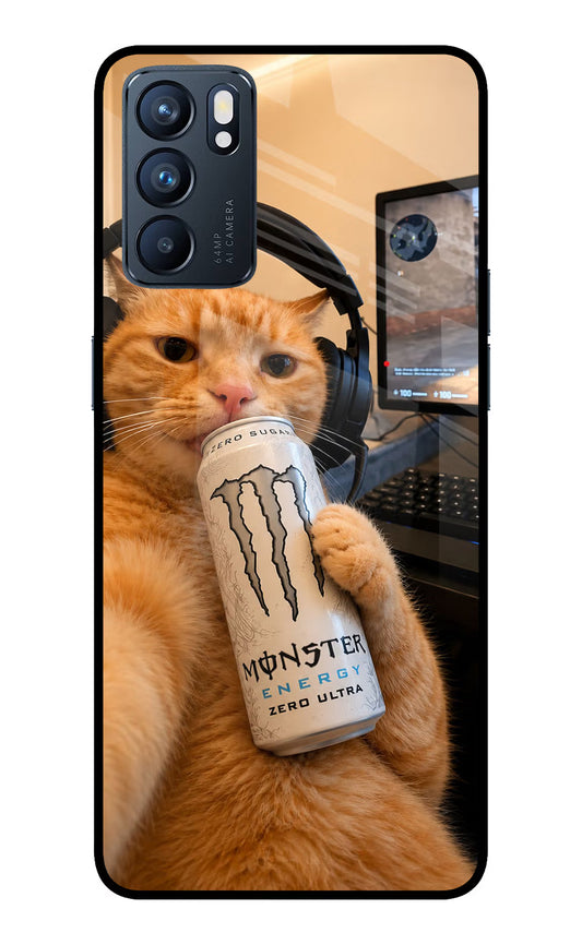 Gamer Cat Energy Oppo Reno6 5G Glass Case