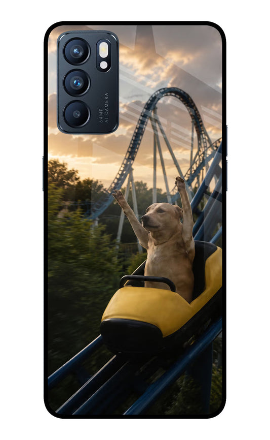 Rollercoaster Dog Oppo Reno6 5G Glass Case