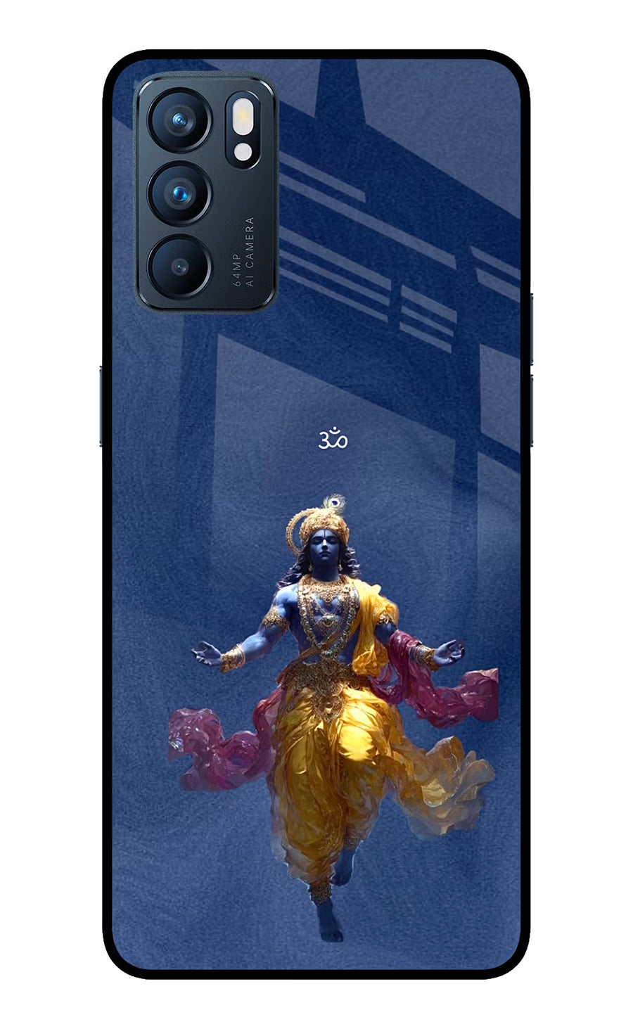 Cosmic Krishna Oppo Reno6 5G Back Cover, Glass case