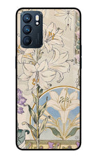 White Lily Oppo Reno6 5G Glass Case