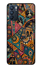 Folk Print Oppo Reno6 5G Glass Case
