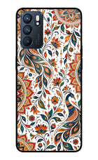 White Mayura Oppo Reno6 5G Glass Case