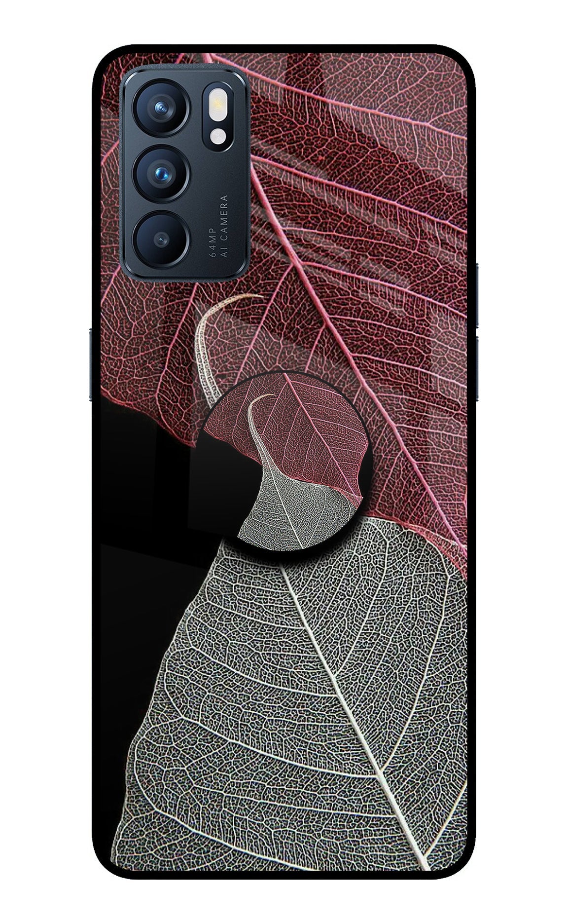 Leaf Pattern Oppo Reno6 5G Pop Case