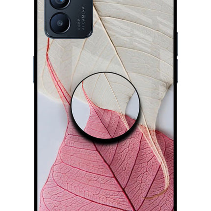 White Pink Leaf Oppo Reno6 5G Pop Case by Casekaro