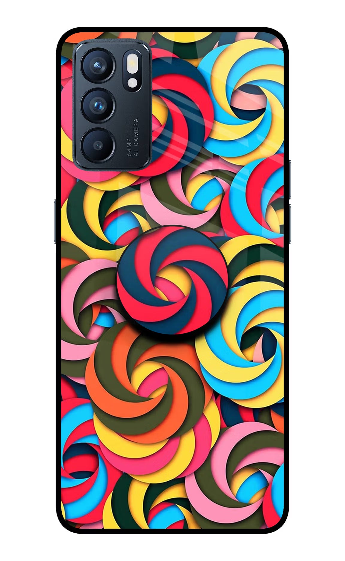 Spiral Pattern Oppo Reno6 5G Pop Case by Casekaro