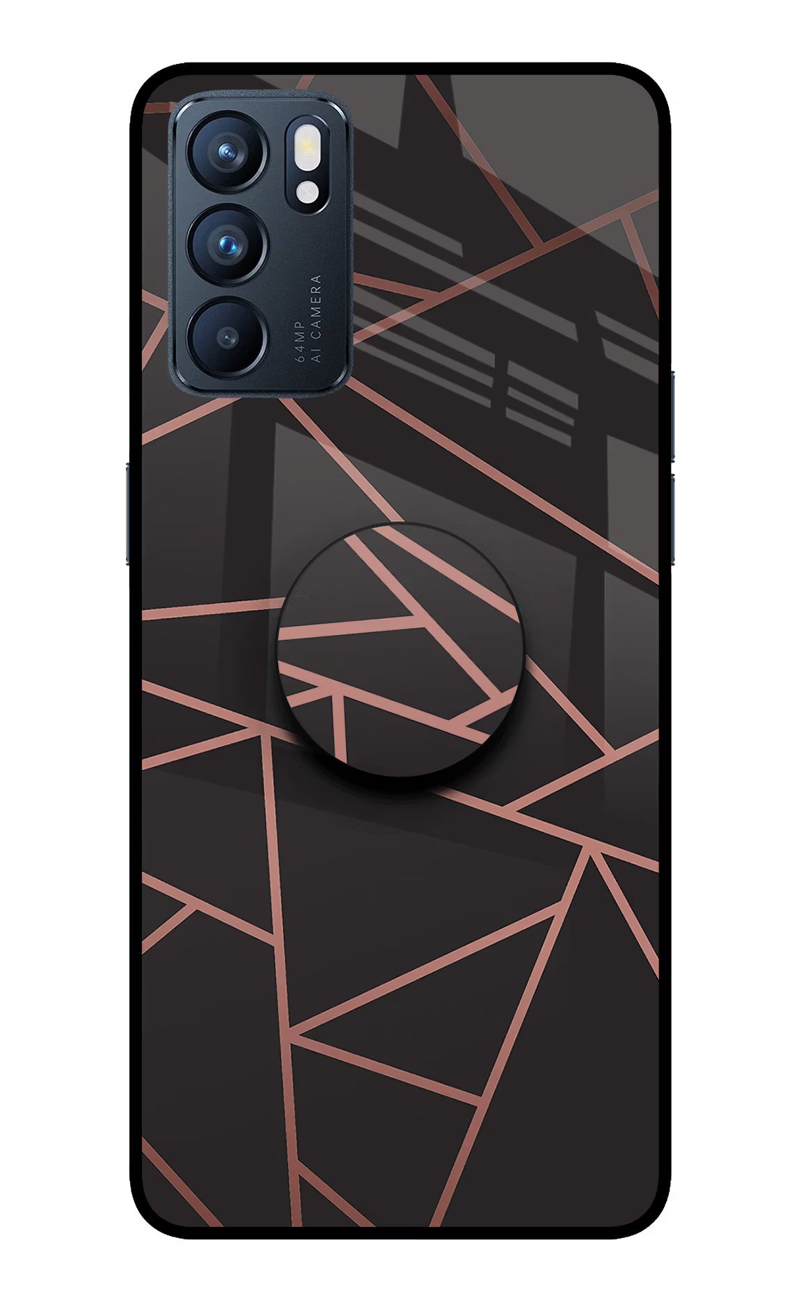 Geometric Pattern Oppo Reno6 5G Glass Case