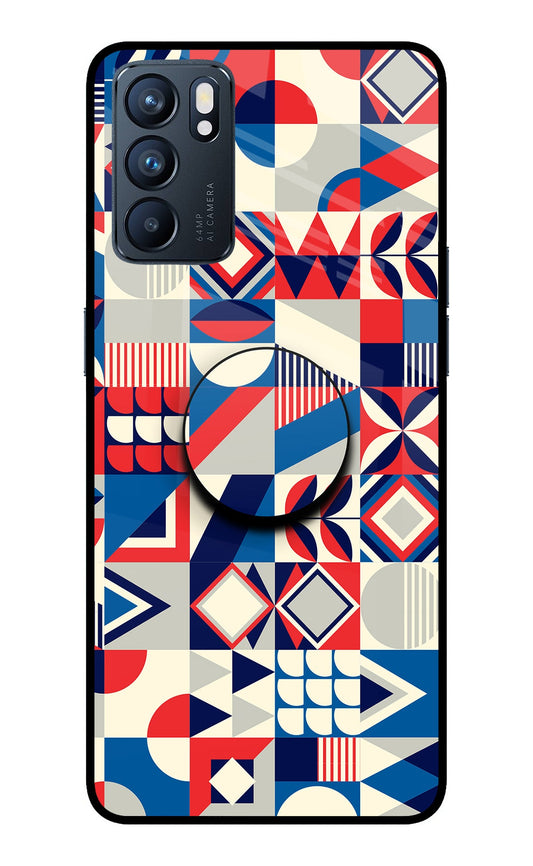 Colorful Pattern Oppo Reno6 5G Glass Case