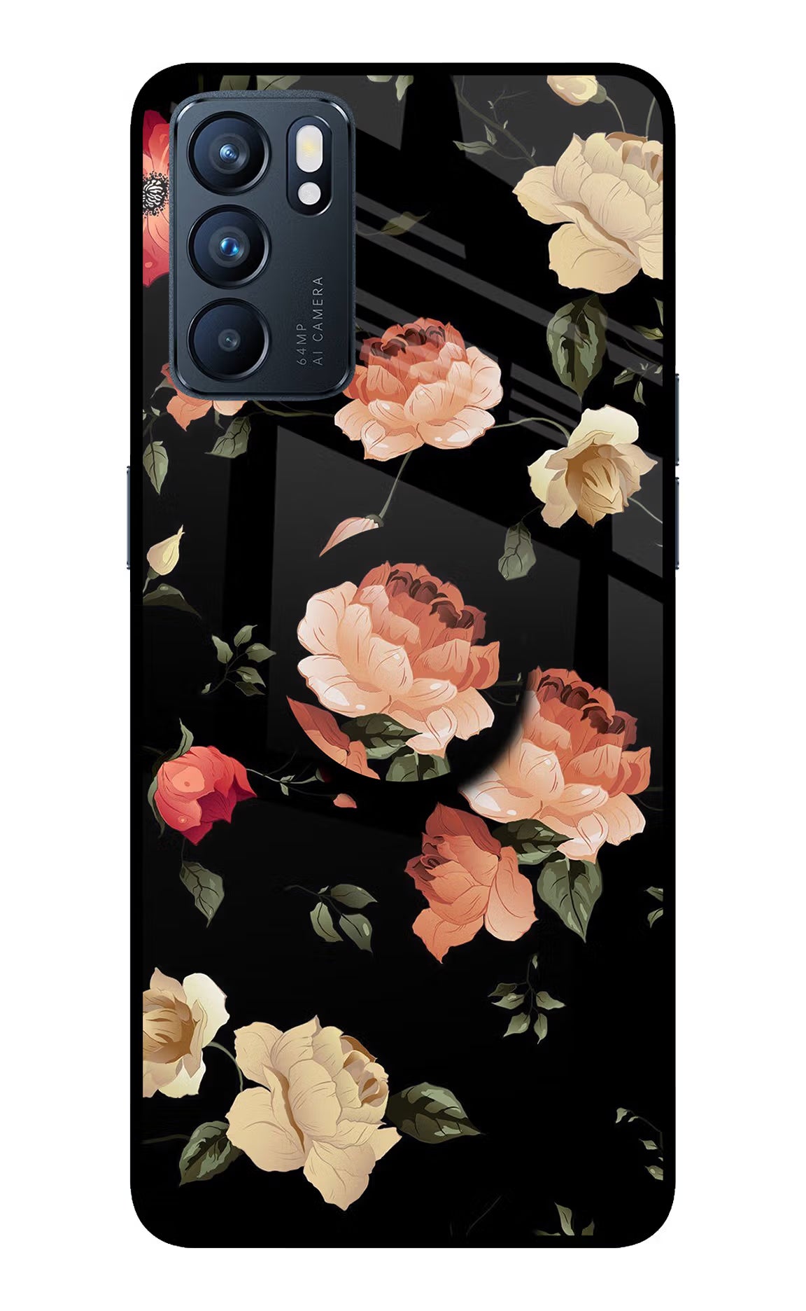 Flowers Oppo Reno6 5G Glass Case