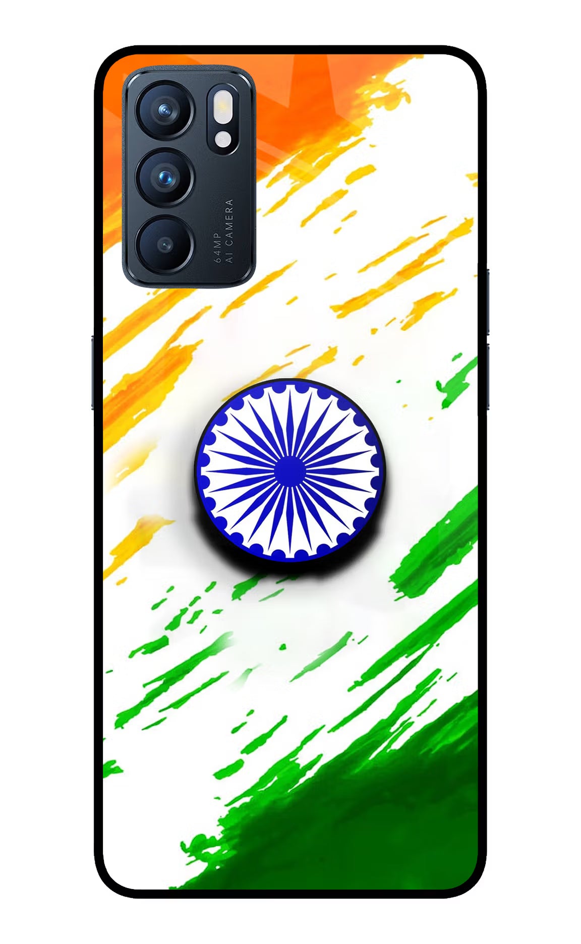 Indian Flag Ashoka Chakra Oppo Reno6 5G Pop Case by Casekaro
