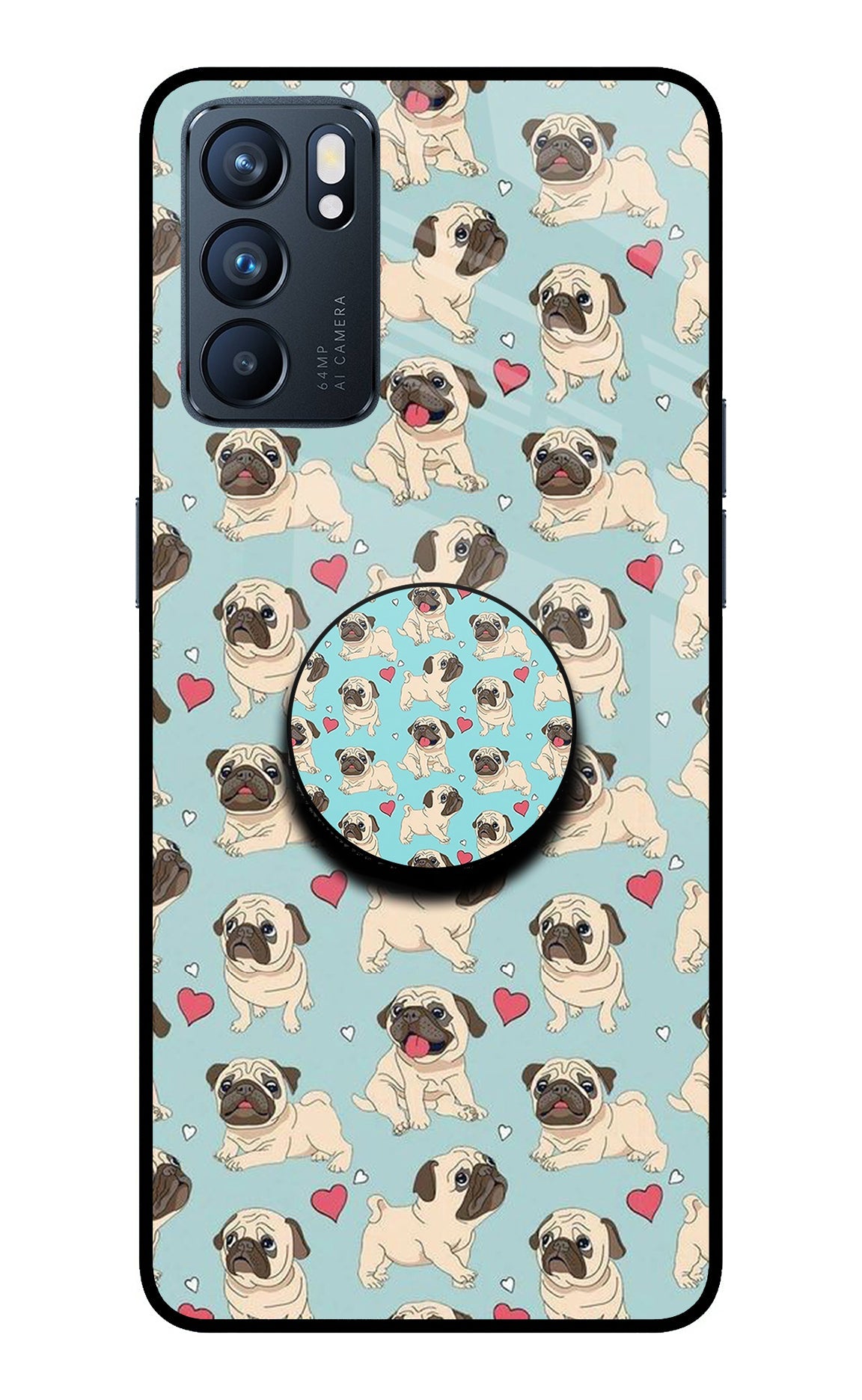 Pug Dog Oppo Reno6 5G Glass Case