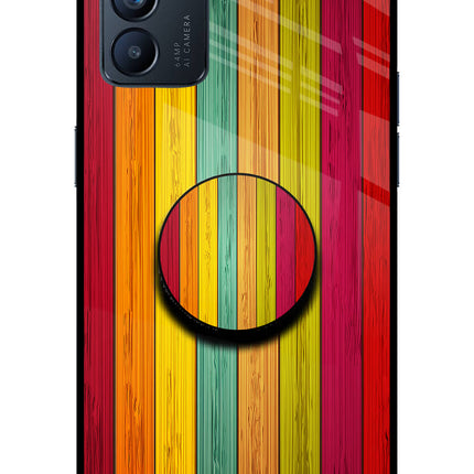 Multicolor Wooden Oppo Reno6 5G Pop Case by Casekaro