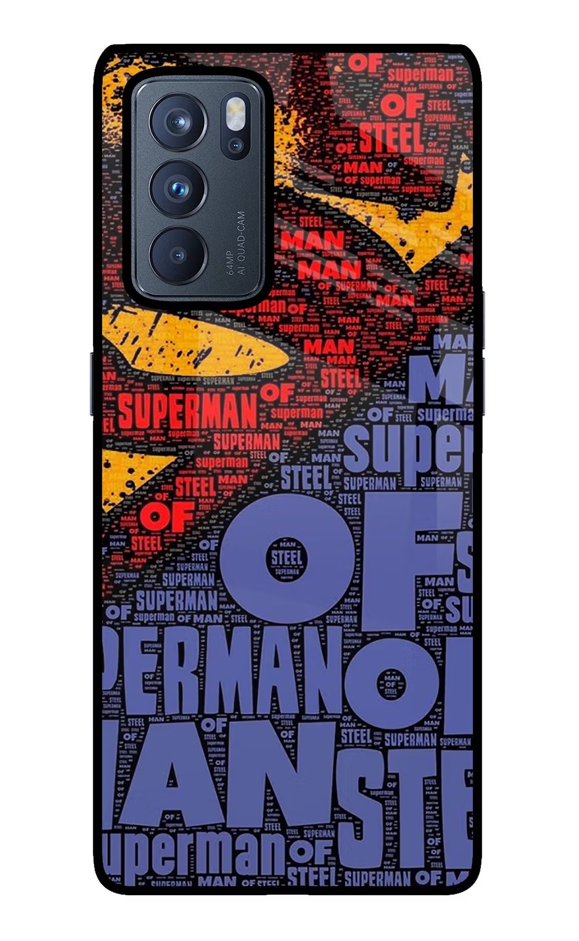 Superman Oppo Reno6 Pro 5G Glass Case Back Cover by Casekaro