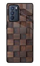 Wooden Cube Design Oppo Reno6 Pro 5G Glass Case