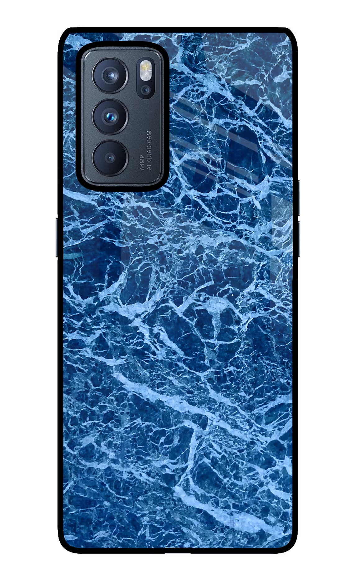 Blue Marble Oppo Reno6 Pro 5G Glass Case Back Cover by Casekaro