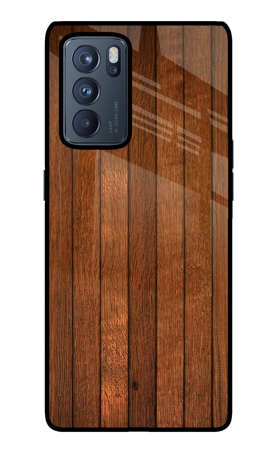 Wooden Artwork Bands Oppo Reno6 Pro 5G Back Cover
