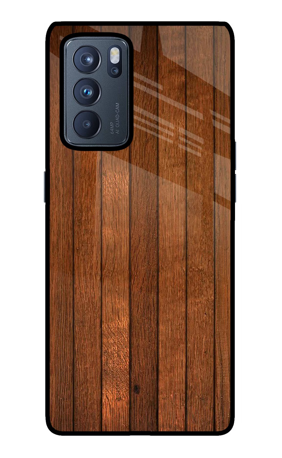 Wooden Artwork Bands Oppo Reno6 Pro 5G Glass Case Back Cover by Casekaro